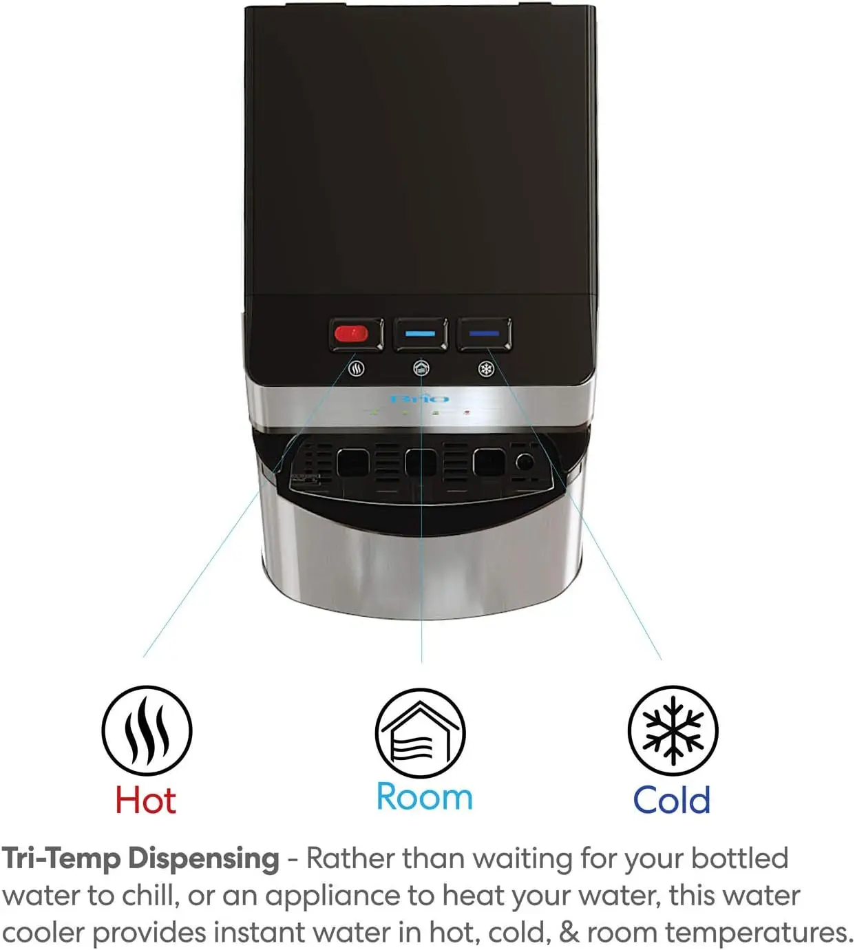 520  Water Cooler Dispenser with 2 Stage Filtration - Self Cleaning, Hot Cold and Room Temperature Water. 2 Free 4
