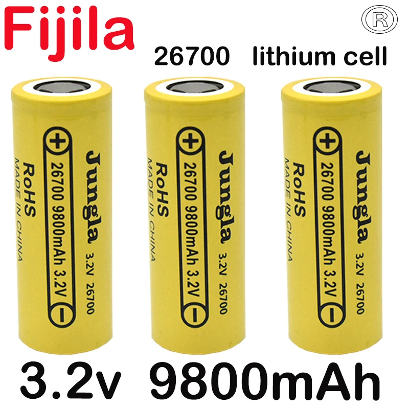 

3.2V 26700 9800mAh LiFePO4 Battery 3C Continuous Discharge Maximum 5C High Power Battery for Electric Car Scooter Energy Storage
