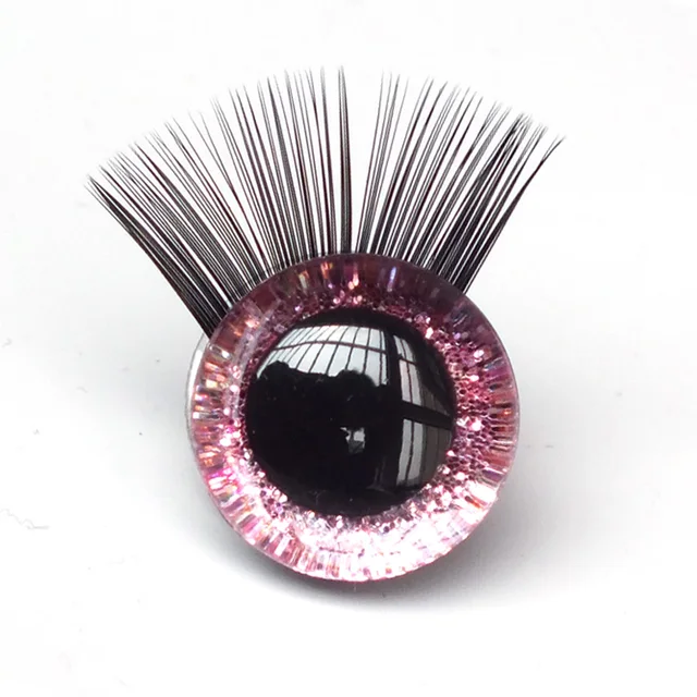 New 20pcs/lot Glitter Toy eyes with eyelash with Hard washer for DIY  amigurumi 5