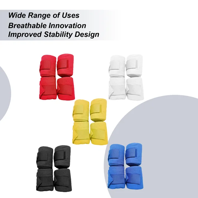 Bandages Wraps For Horses 4 Pieces Elastic Horse Bandages Leg Wraps 98 Inches Soft Equestrian Accessories Front Protector