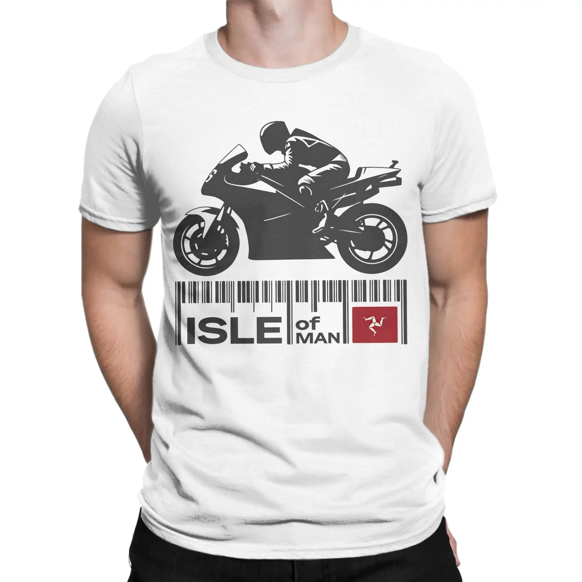 Maglietta estiva in cotone per uomo con logo personalizzato, a maniche corte, stile vintage, ispirata alle gare Isle of Man TT. - immagine 2
