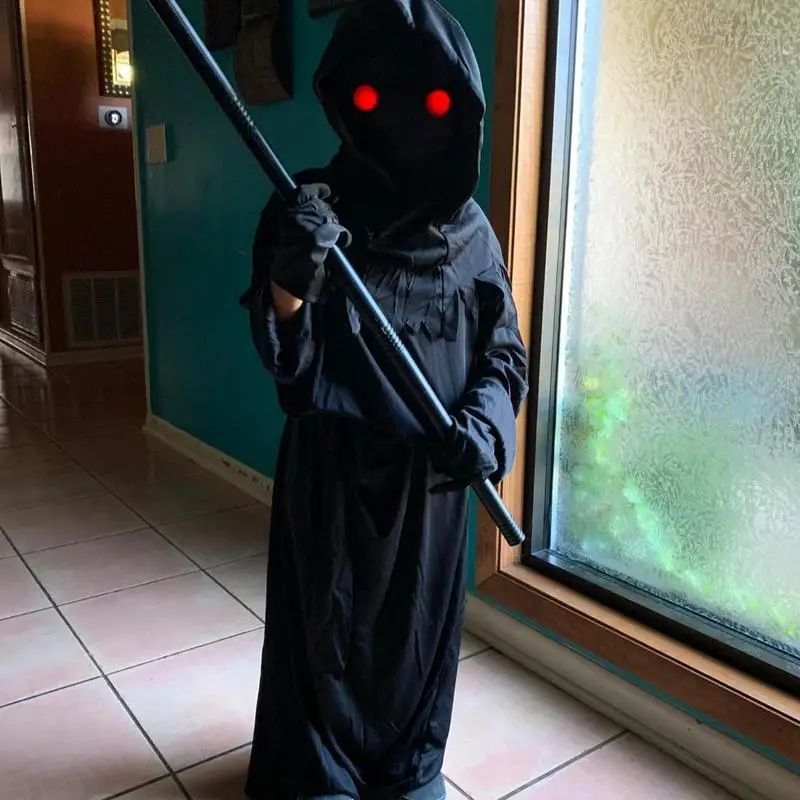 Halloween Costumes Cosplay Set for Boys Role Playing Death Costume Black Death & Red Fiend Dress up Clothes accessory