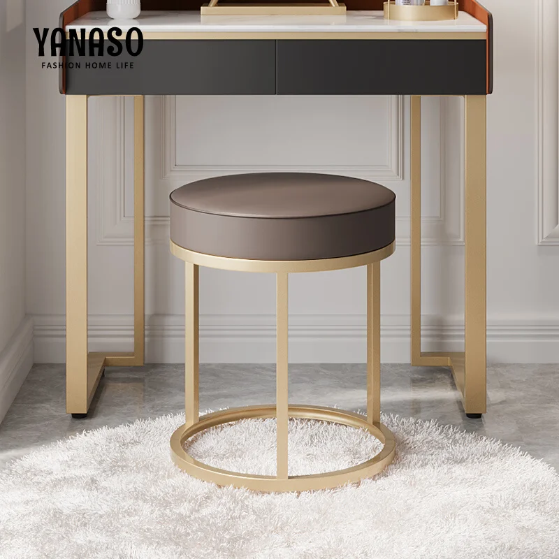 Makeup stool ins small round stool Nordic dressing table makeup stool modern and simple bedroom girl internet red dressing stool