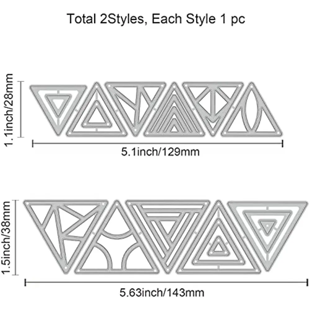 2025 신상품 삼각형 프레임 배경 금속 커팅 다이 DIY 스크랩북킹 카드 제작 나이프 몰드 블레이드 펀치 스텐실