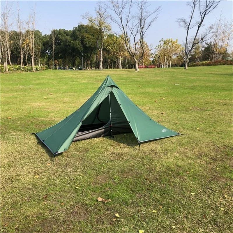 Double Layer Portable Waterproof Pyramid Tent Single Person Ultralight Rodless All Weather Outdoor Hiking Hunting Camping | Спорт и