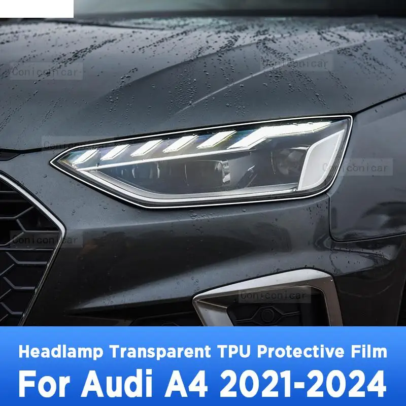 

For AUDI A4 2021-2024 Car Exterior Headlight Anti-scratch Front Lamp Transparent TPU Protective Film Accessories Sticker