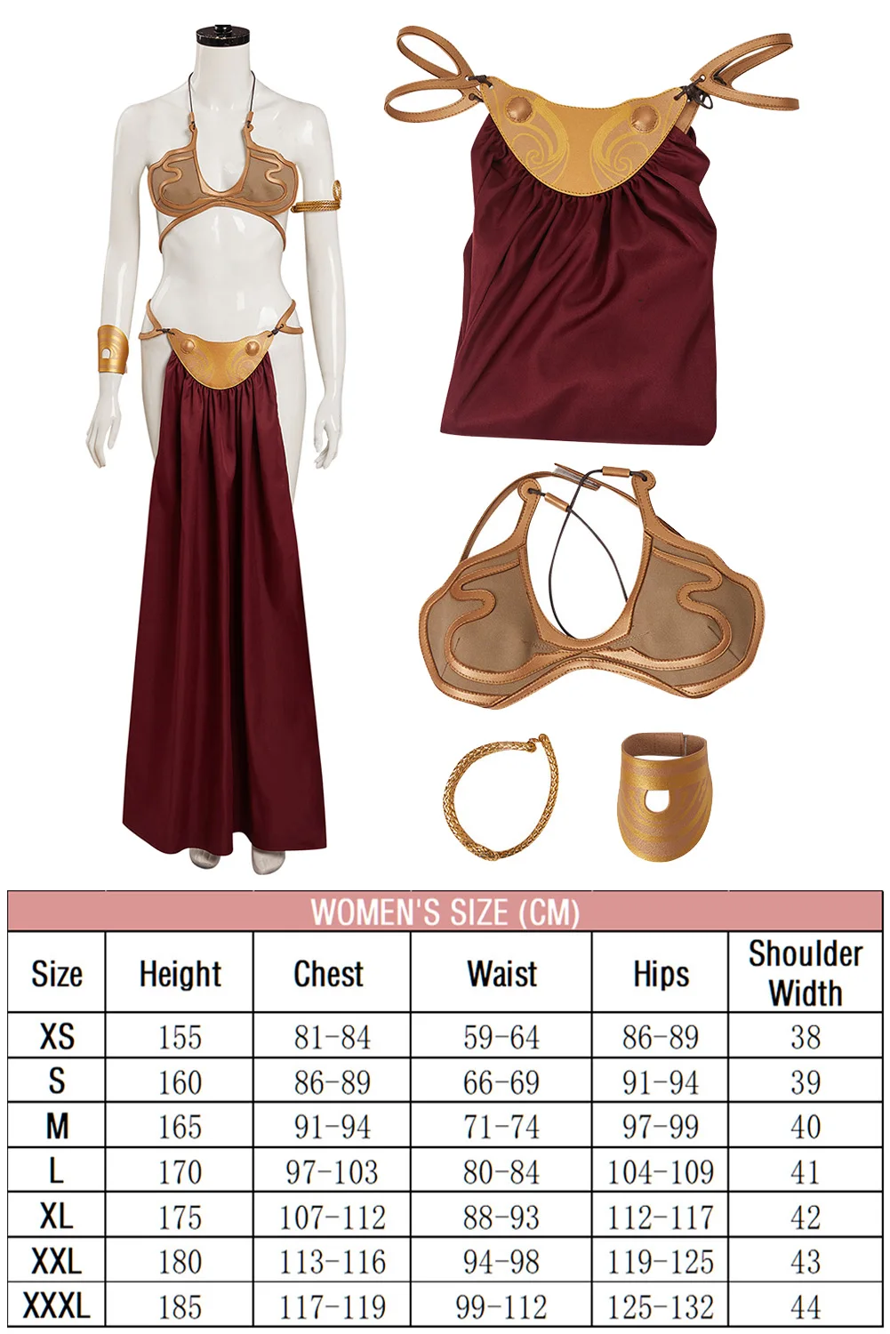 Leia Bikini Cosplay Slave Sexy Lingerie Costume Movie Space Battle Disguise Outfits Women Hand Props Halloween Fantasia Suits