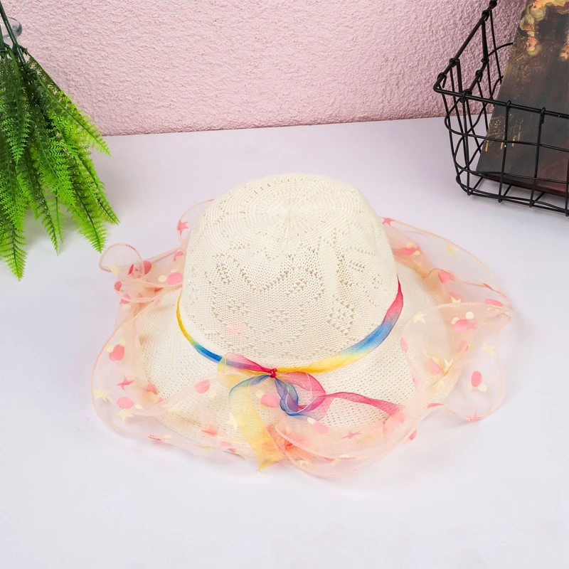 Children Straw Hat Girls Summer Flower Hat Outdoor Beach Cap Kids Baby Photography Birthdays Party Travel Sunscreen Sun Gift straw hat