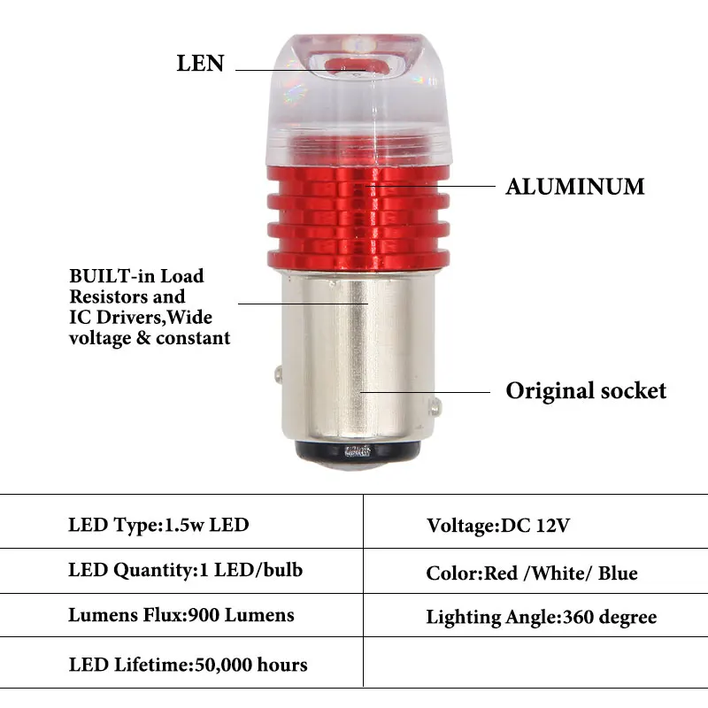 LED Ʈκ ÷ Ʈ, 극ũ ũ Ʈ, LED P21/5W , 5730 3SMD ڵ 극ũ  Ʈ, BA15S LED BAY15D 1157 T20 7443, 2 
