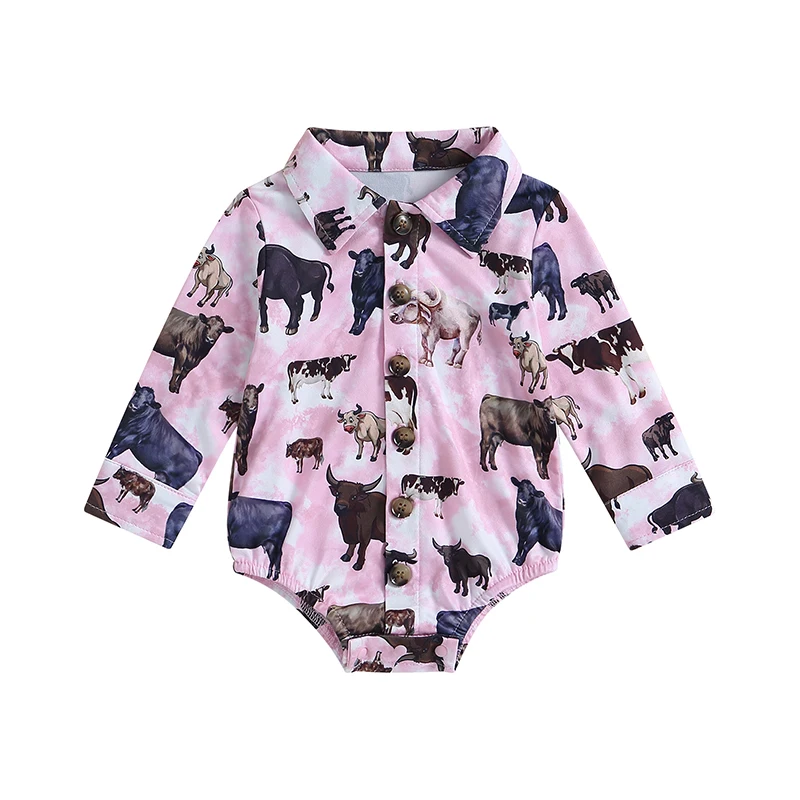 

Baby Girl Boy Fall Romper Long Sleeve Round Neck Floral Letter Print Contrast Color Bodysuit Newborn Clothes