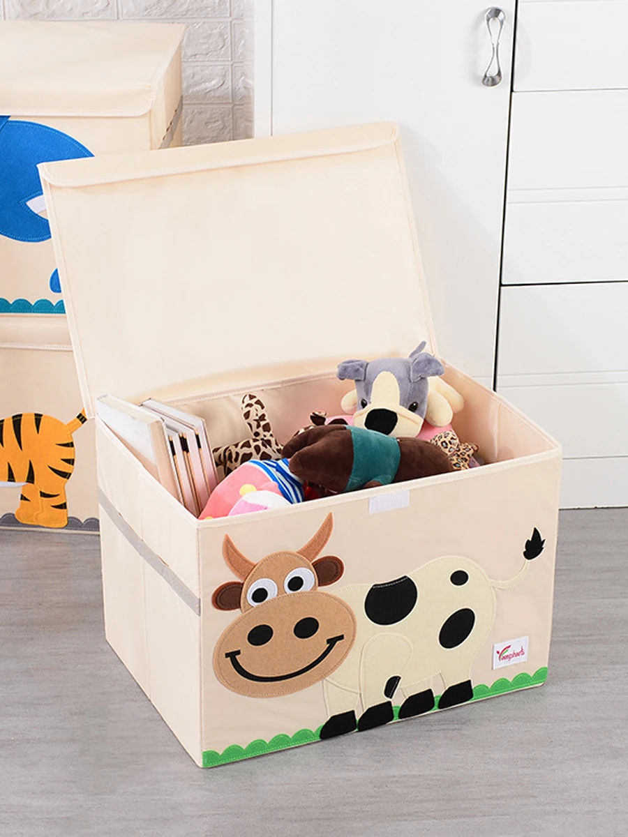 

Cartoon Folding Storage Box with Lid Clothes Quilt Storage Box Children's Toys Sundries Oxford Cloth Organizer Storage Box