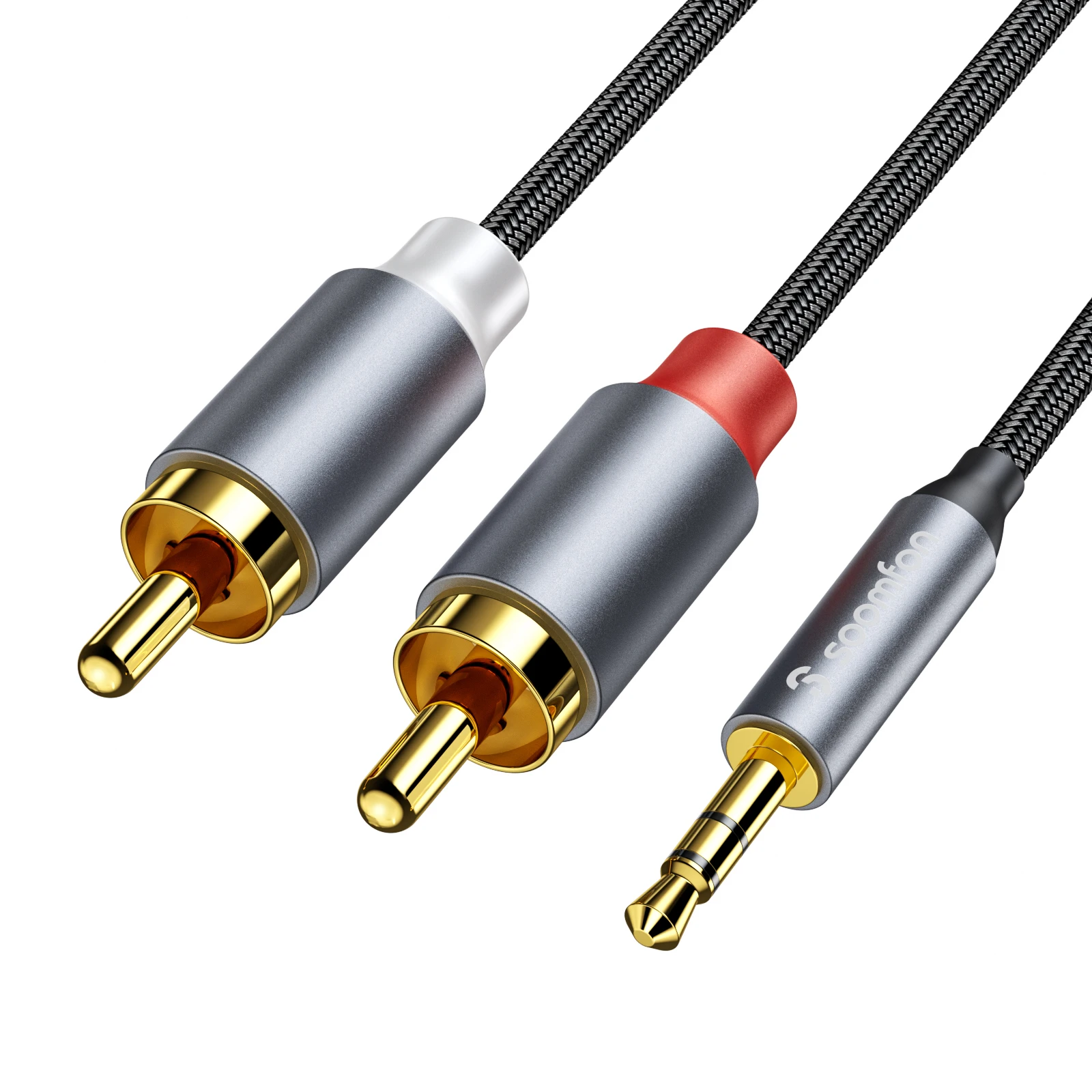 2M HiFi 스테레오 2 RCA 3.5mm 오디오 케이블 3.5mm 잭 2RCA 어댑터 분배기, DVD 앰프 TV PC 홈 시어터 스피커 와이어