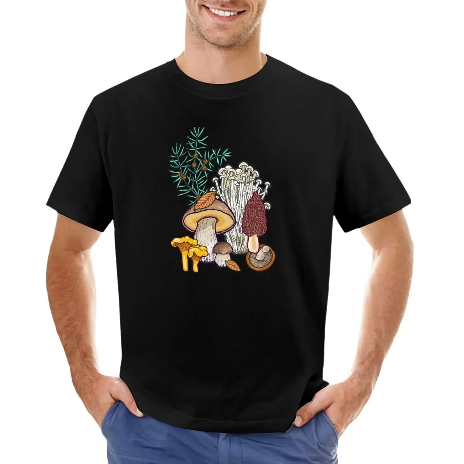 

Dark mushroom forest T-Shirt Short sleeve tee vintage mens t shirt