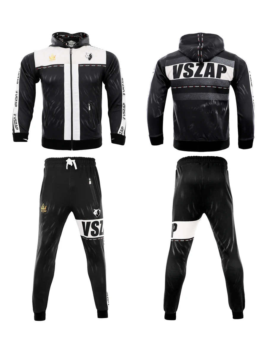 VSZAP Wolf King sports sweater zipper dark stripe MMA fighting Muay Thai training martial arts jujitsu fitness fishing bike set mma fighting boxing sports quick drying outfit children and teenagers training competition short sleeve fitness thai boxing suit