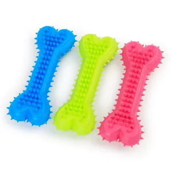 Dog Toys Soft Rubber Bite-resistance Bone Shape Teeth Grinding Chewing Toys Pet Chew Toy for Small Dogs Training Pet Supplies