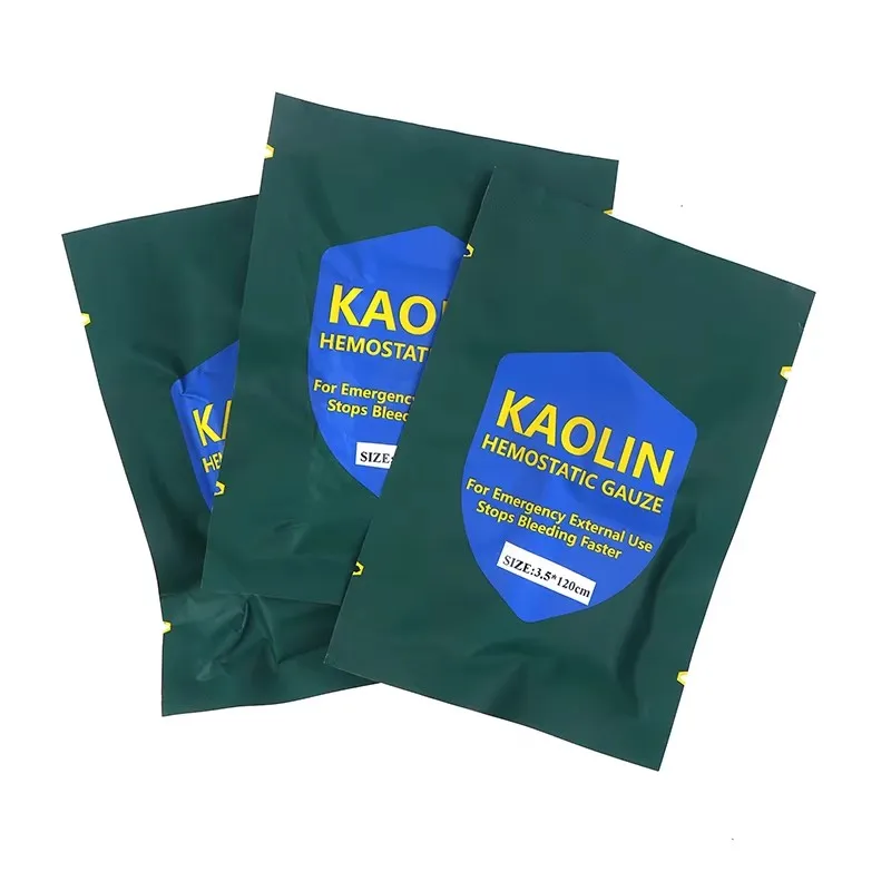 Hemostatic Kaolin Gauze Combat First Aid Trauma Z Shape Soluble IFAK Tactical Army User External First Aid Kit 1 Bag For first aid kit