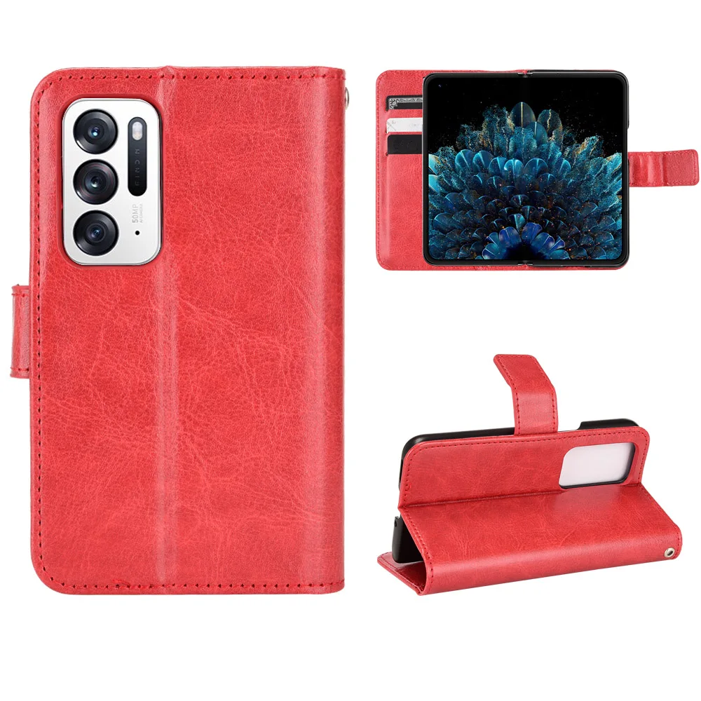 Wallet Leather For OPPO Find N Case Magnetic Book Stand Flip Card Protection Cover oppo flip cover