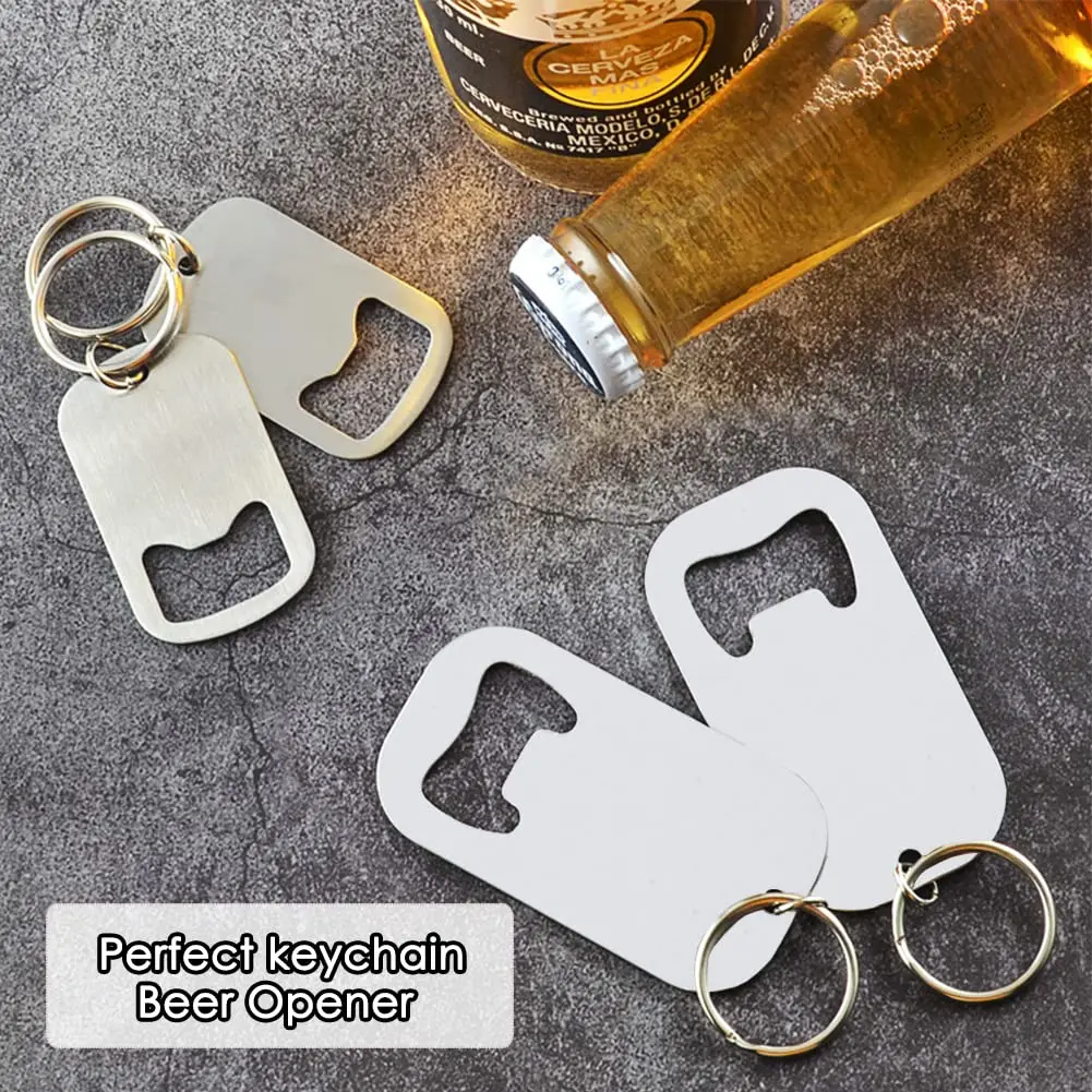 10Pcs/Set Sublimation Bottle Opener Stainless Steel Blank Beer Bottle Opener Gifts Kitchen Restaurant Bar Tool Bottle Opener