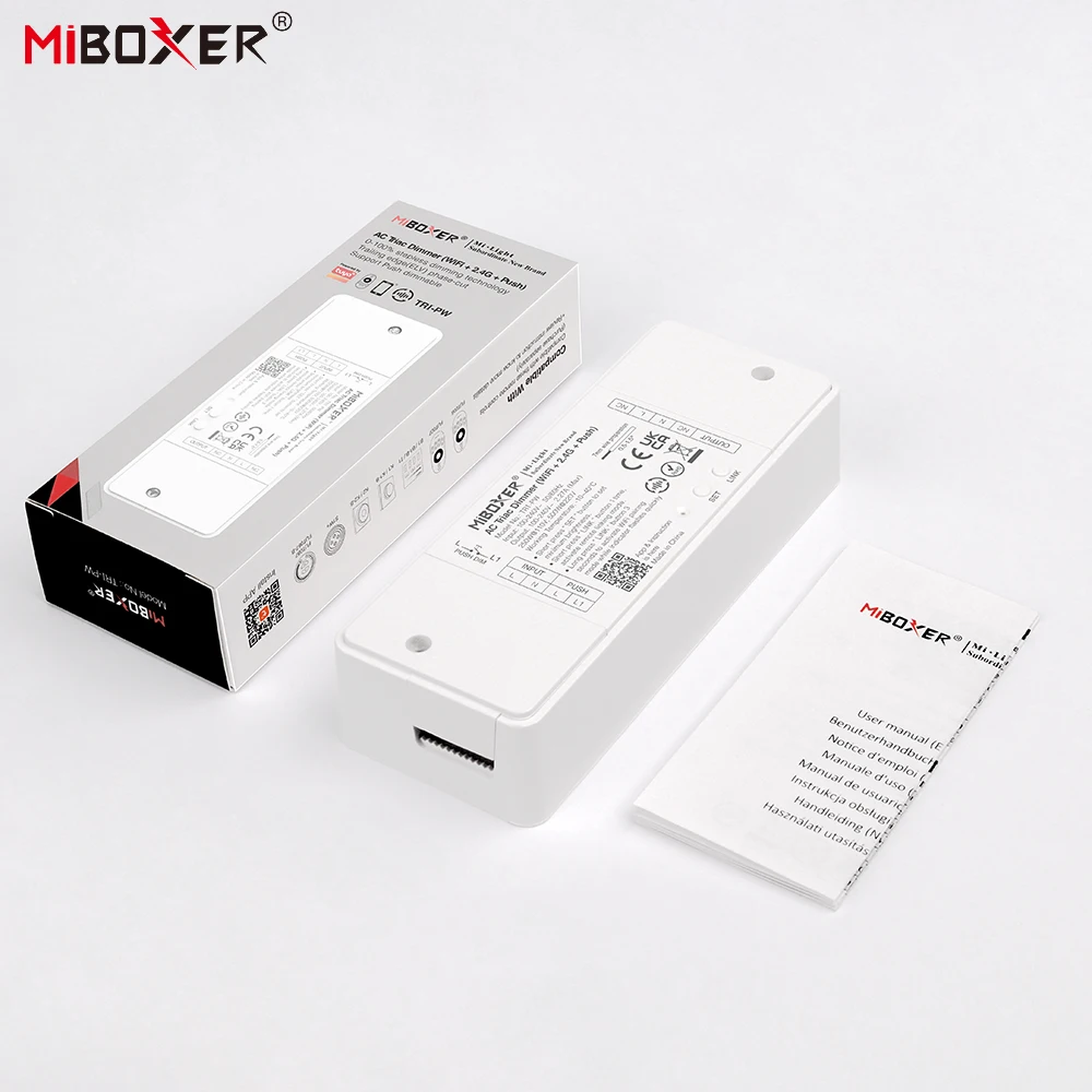 Miboxer TRI-PW AC100-240V 500W 2.4GHz + Push Tuya สมาร์ทสวิตช์ Dimmer สําหรับแบบดั้งเดิมหลอดไส้/ฮาโลเจน/ triac หรี่แสงได้โคมไฟ 1