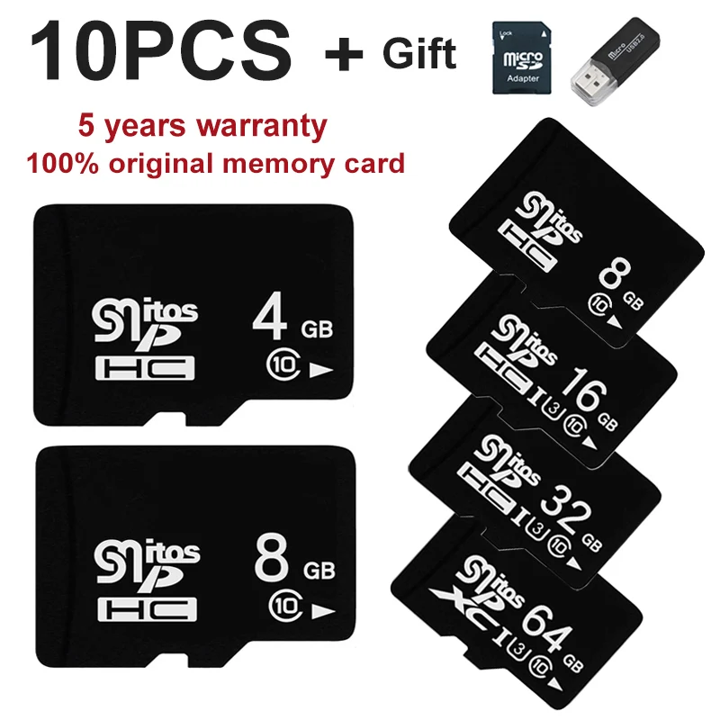 10PCSOriginalmemorycard32GB64GBCustomLogoC10TFCardsSDXC