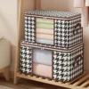 Visible Large Capacity Storage Box Portable Household Clothes Organizer With Handles Foldable Dustproof Quilt Zipper Container 4