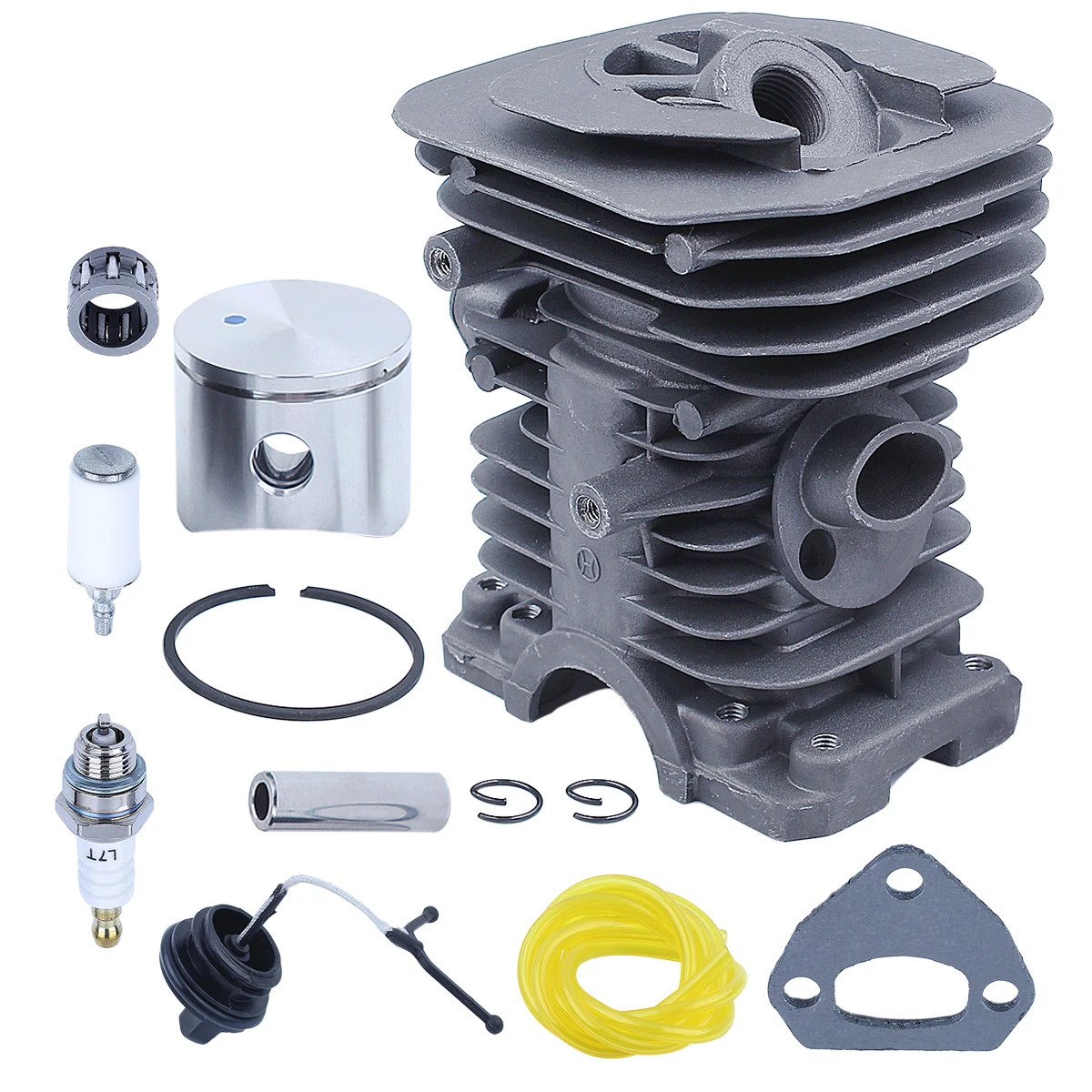 40mm Cylinder Piston Kit For Husqvarna 136 137 141 142 Chainsaw Repalce 530069941 Fuel Cap Filter Line Needle Bearing 6