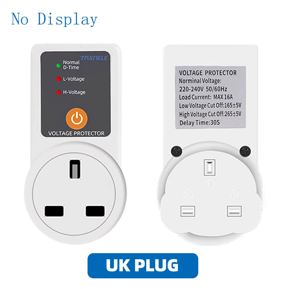 Universal US EU UK Plug Voltage Safe Protector Automatic Voltage Protector Socket AC 220V 16A Adjustable Power Surge