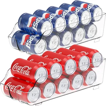 Barattoli portaoggetti da cucina 1/2 pezzi, lattine di soda, lattine portaoggetti, organizzatori per frigorifero e congelatore, distributori di lattine, accessori da cucina 1
