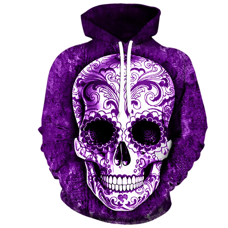 

New Men's Horror Series 3D Skull Print Sweatshirt Casual Fashion Women's Y2K Hoodies Popular Pullover Plus size sudaderas