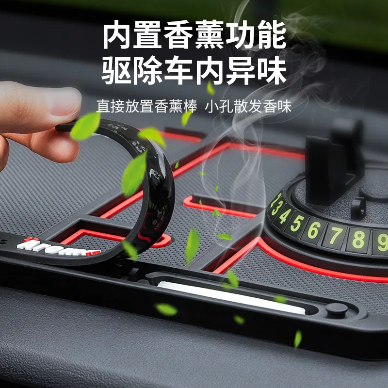 3In1 Car Anti-Slip Mat Silicone Auto Phone Holder Non Slip Sticky Anti Slide Dash Phone Mount Parking Number Card Car Pad Mat