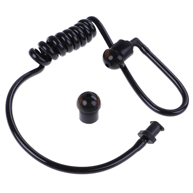 

Black replacement coil acoustic air tube earplug for radio earpiece headset