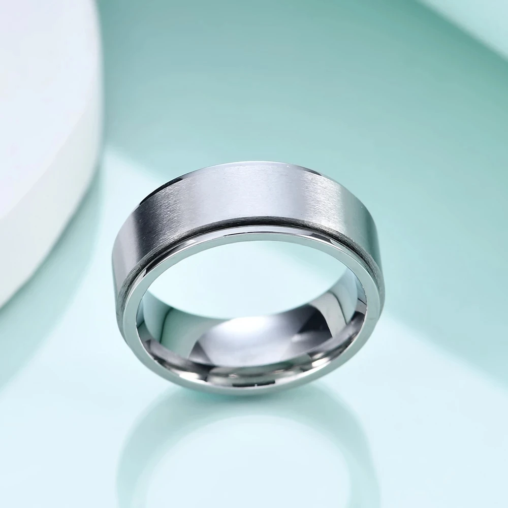 Ring jewelry 8mm Spinner Ring for Men