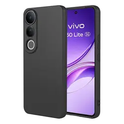 Liquid Silicone Shockproof Phone Case - Durable Coque Cover for Vivo V50lite (Black)