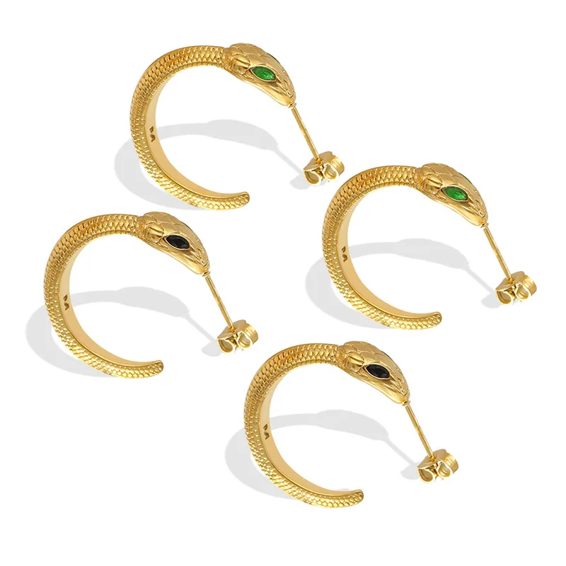 Green Earrings Woman Stainless Stainless Steel Stud Earrings 2023