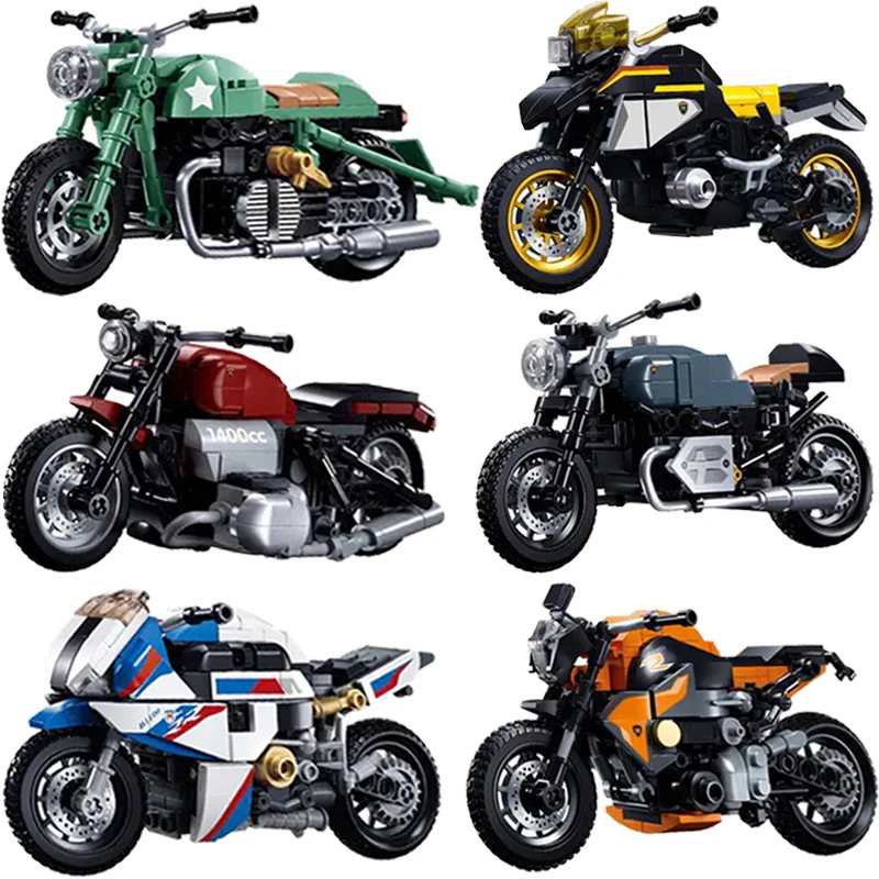 New Sluban Bmw S1000 R1250 Moto Moto Building Blocks Set Moto Car Speed Champions Model Brick Toys Regali Per Bambini