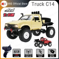 WPL C14 1/16 RC Car 2.4G Remote Control 2CH 4WD Off-Road 15Km/H LED Light On-Road RTR Kit Climbing RC Truck Toys Gift for Boys 1