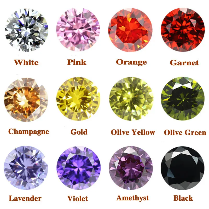 Zirkone 12 Farben/Lot 4mm ~ 10mm AAAAA Grade Verschiedene Farbe Zirkonia Edelsteine Perlen Runde Zirkonia Steine Für Schmuck Machen – Detail 7