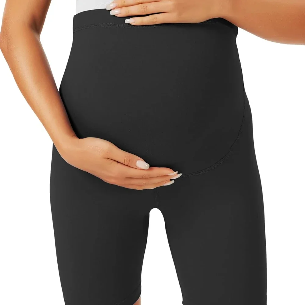 Pregnant Shorts Pregnant Women's Shorts Three Part Shark Skin Seamless Leggings Summer Slimming and Anti Dew Yoga Leggings