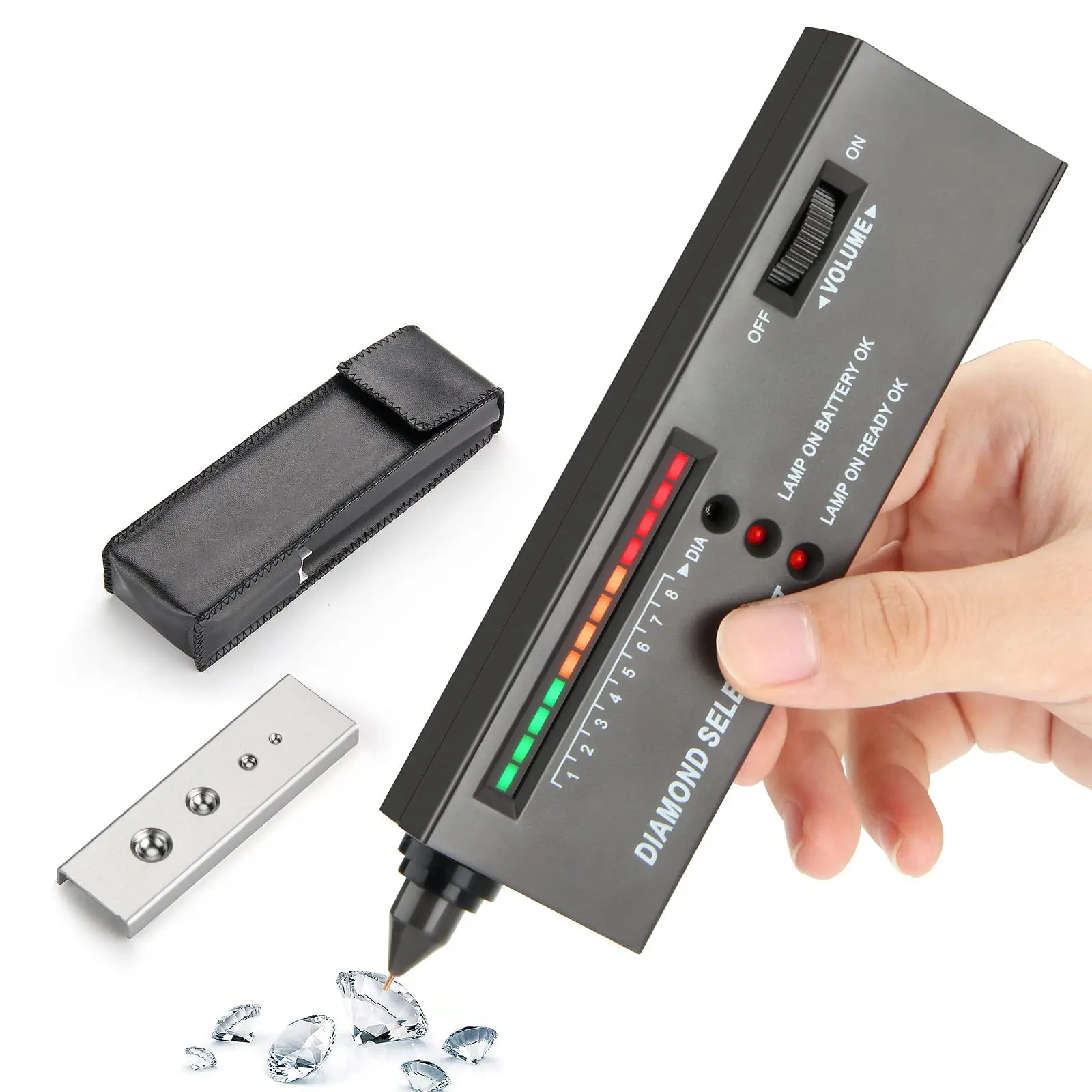 Professional Diamond Tester Pen - High Accuracy Gem Selector Tool With Battery & Case