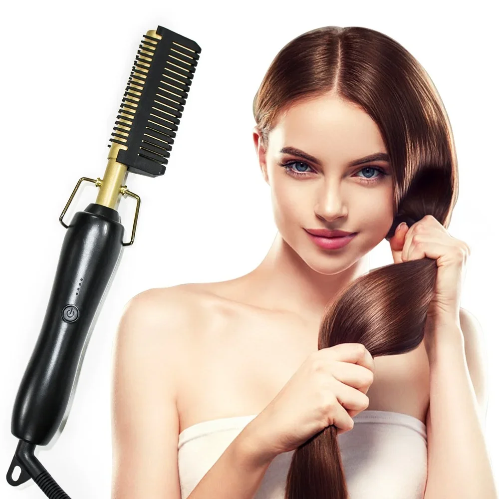 

Hair Straightener Flat Irons Straightening Brush Hot Heating Comb Hair Straight Styler Corrugation Curling Iron Hair Curler Comb