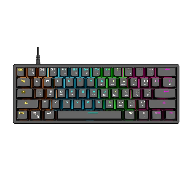 

Waterproof 61 for KEY USB Wired RGB Backlight Mechanical Gaming Keyboard Scientific for KEY Layout Green Switch Drop Shipping