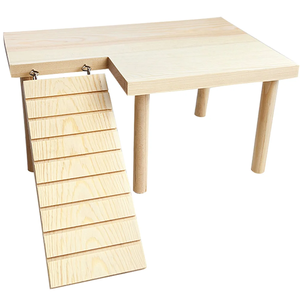 

Hamster Platform Ladder Wooden Chinchilla Toy Interesting Hamster Platform Rat Accessory