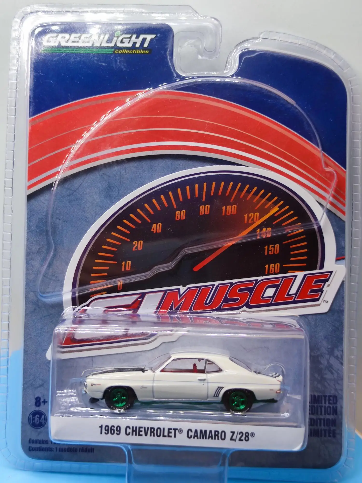 1:64 1969 Chevrolet Camaro Z/28 Green Machine Version Diecast Metal Alloy Model Car Toys For Gift Collection