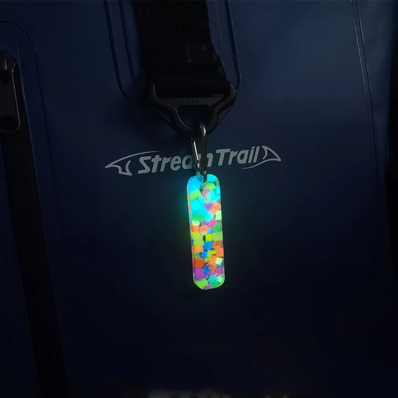 Colorful Luminous EDC Pendant Resin Self-Luminous Key Chain Signal Marker Creative Bag Hanging Buckle DIY Decoration 11 Colors