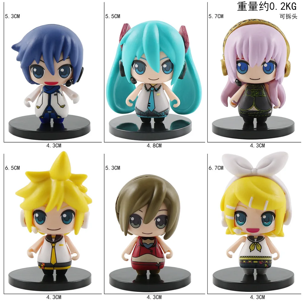 1pcs Random Style 5CM New Anime Hatsune Miku KAITO Rin Len Luka Q 