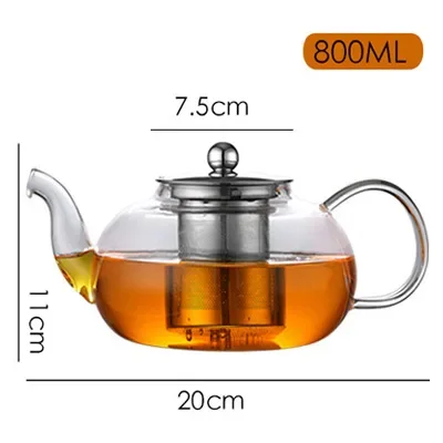 600/800ml Tea Set Heat Resistant Glass 1Teapot 6cups Teapot for Tea Cup Cups and Mugs Teeware Teware Gaiwan Sets Complete Tools