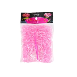 Rainbow Loom Crafting Kit: 600-Piece Rubber Band Refill with Hooks for DIY Jewelry and Accessories (Luminous Pink)