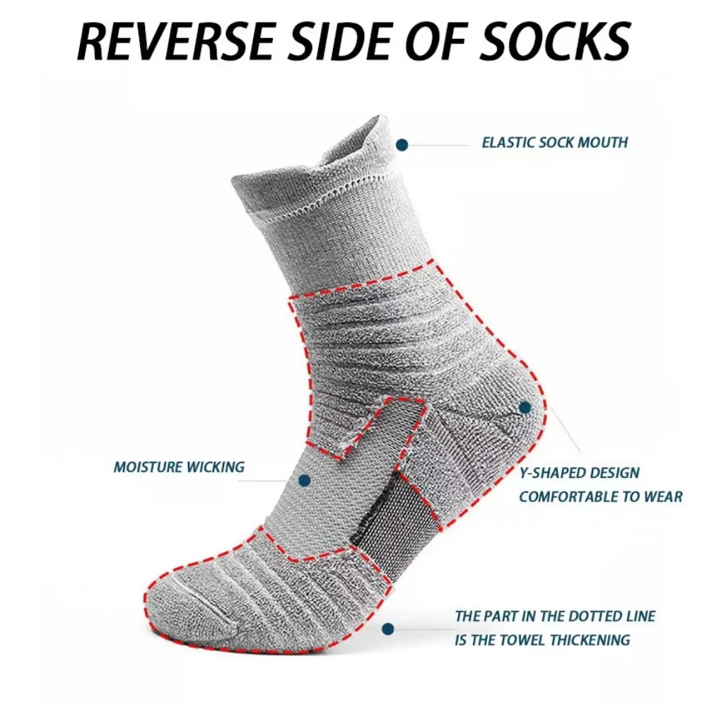 3 paare/los Herren socken Kompression strümpfe atmungsaktive Basketball-Sport-Rad socken feuchtigkeit transportierende hochela tische Schlauchs ocken – Detail 3