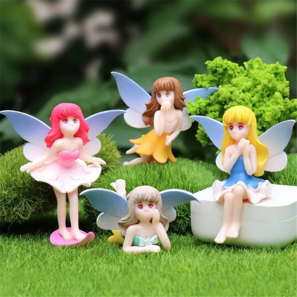 Description Picture 4 of itemCartoon Wing Girl Angel Figure Fairy Garden Miniature Cake Decor Sculptures & Figurines Flower Girls Angels Statue Decoration