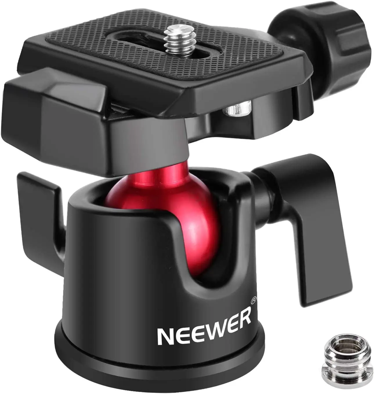 

NEEWER Camera Tripod Head Ball Head 360° Rotating Panoramic with 1/4" Arca Type Quick Plate and Bubble Level for DSLR Camera